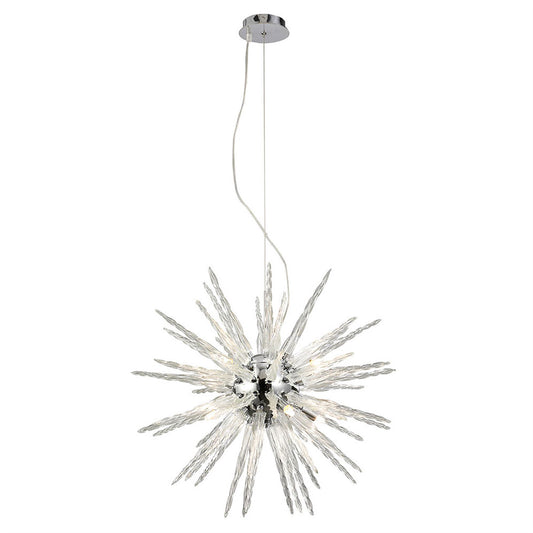 Diyas Tropez 60cm  8 Light G9 Polished Chrome/Glass Ceiling Pendant Light Fitting