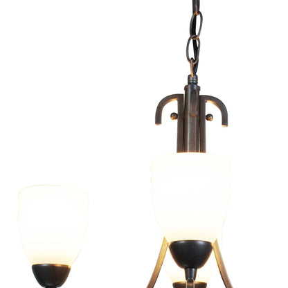 Diyas San Marino 40cm  4 Light E14 Tex/Pewter/Frosted Glass Ceiling Pendant Light Fitting