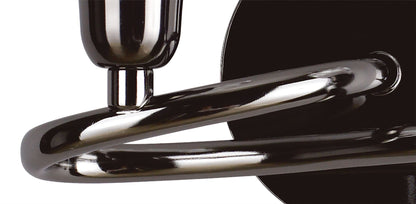 Mantra Amel Wall Light Switched 2 Light L1/SGU10, Black Chrome, CFL Lamps INCLUDED