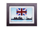 Diyas Home Crystal Wall Art (DH) World London, Black Frame Red, Blue Crystal Framed