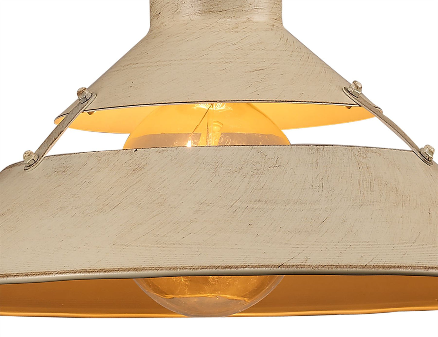 Mantra M5430 Industrial Ceiling 1 Light 40W E27 Large, Sand Metal, Beige Belt
