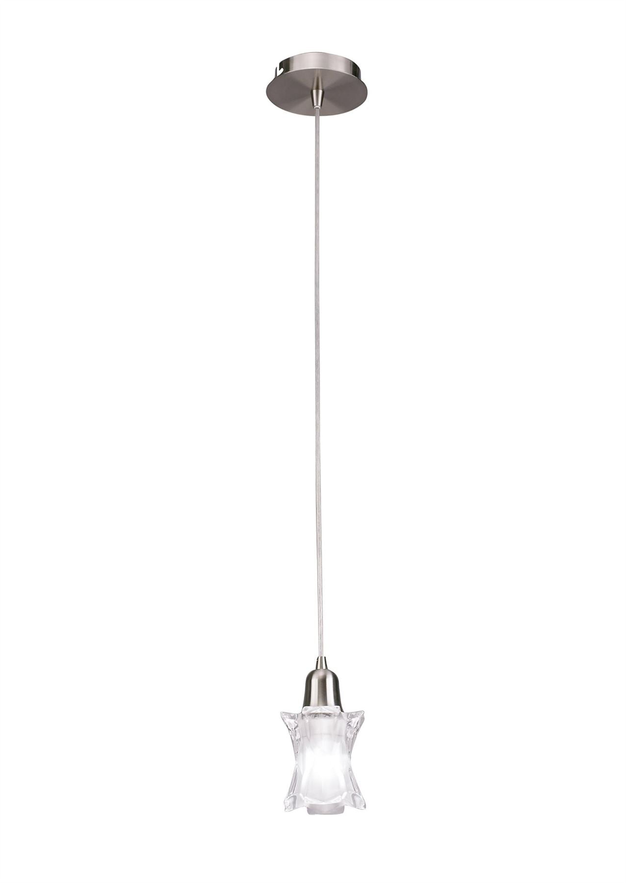 Mantra Alaska GU10 11cm Square Pendant 1 Light L1/SGU10, Satin Nickel, CFL Lamps INCLUDED