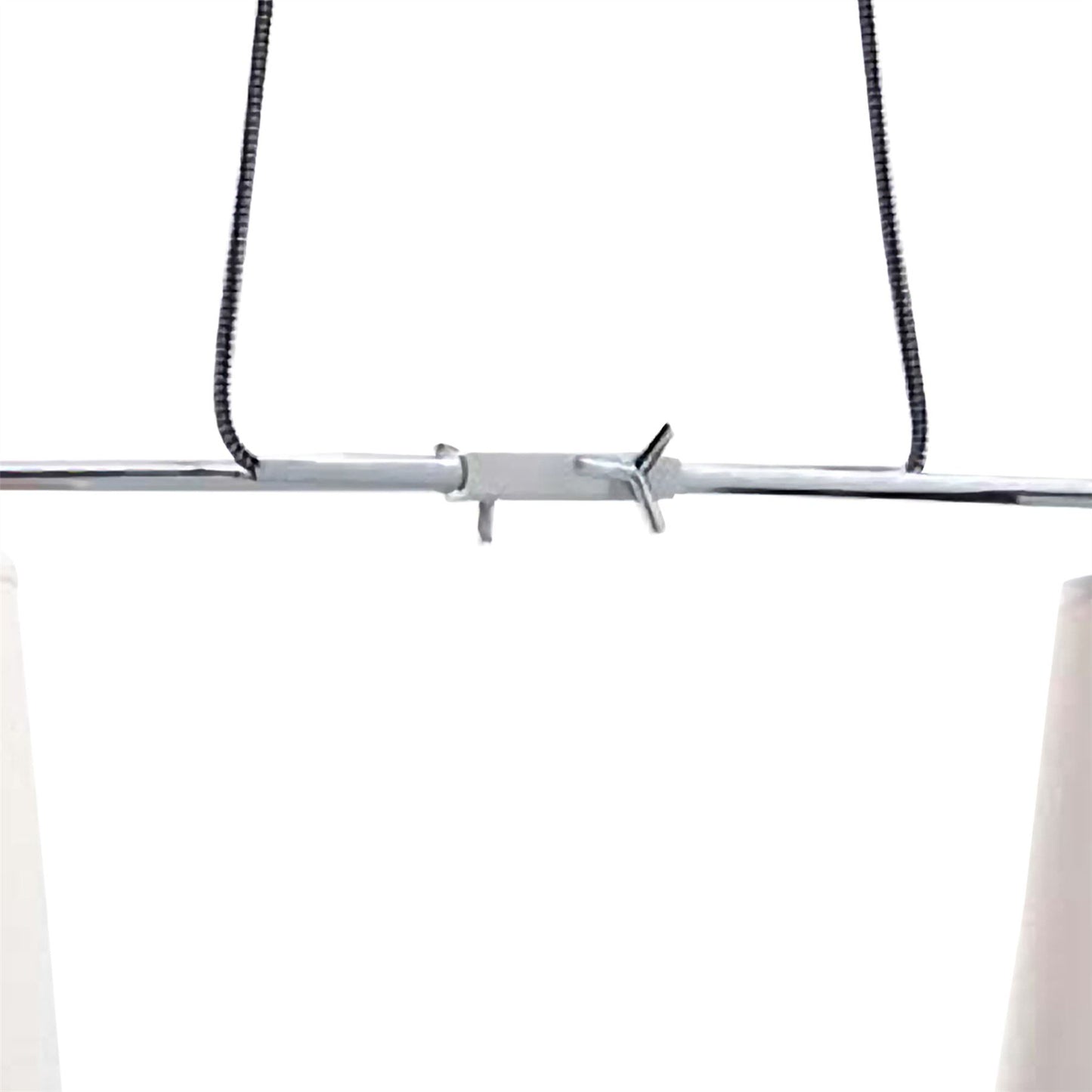 Mantra M5306 Habana Linear Pendant 2 Light with Adjustable Body WITHOUT SHADE E27, Matt White/Polished Chrome