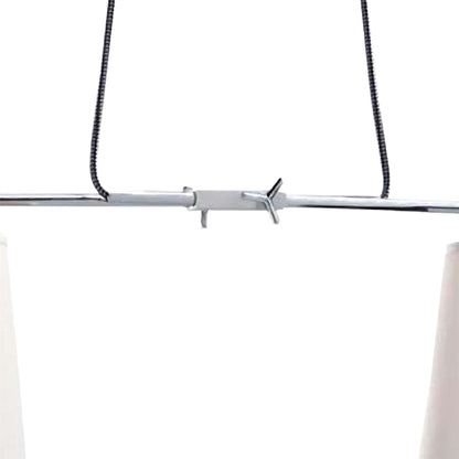 Mantra M5306 Habana Linear Pendant 2 Light with Adjustable Body WITHOUT SHADE E27, Matt White/Polished Chrome