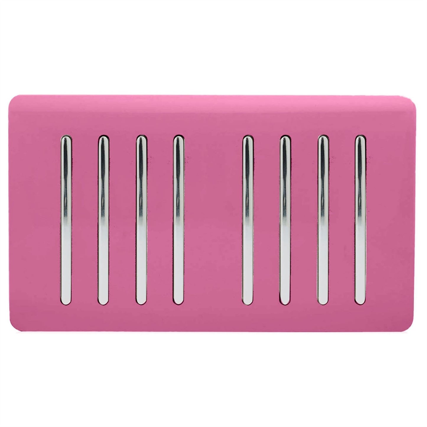 Trendi Artistic Modern Glossy 8 Gang 2 Way Rocker  Double Plate Tactile Light Switch Pink