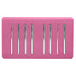 Trendi Artistic Modern Glossy 8 Gang 2 Way Rocker  Double Plate Tactile Light Switch Pink