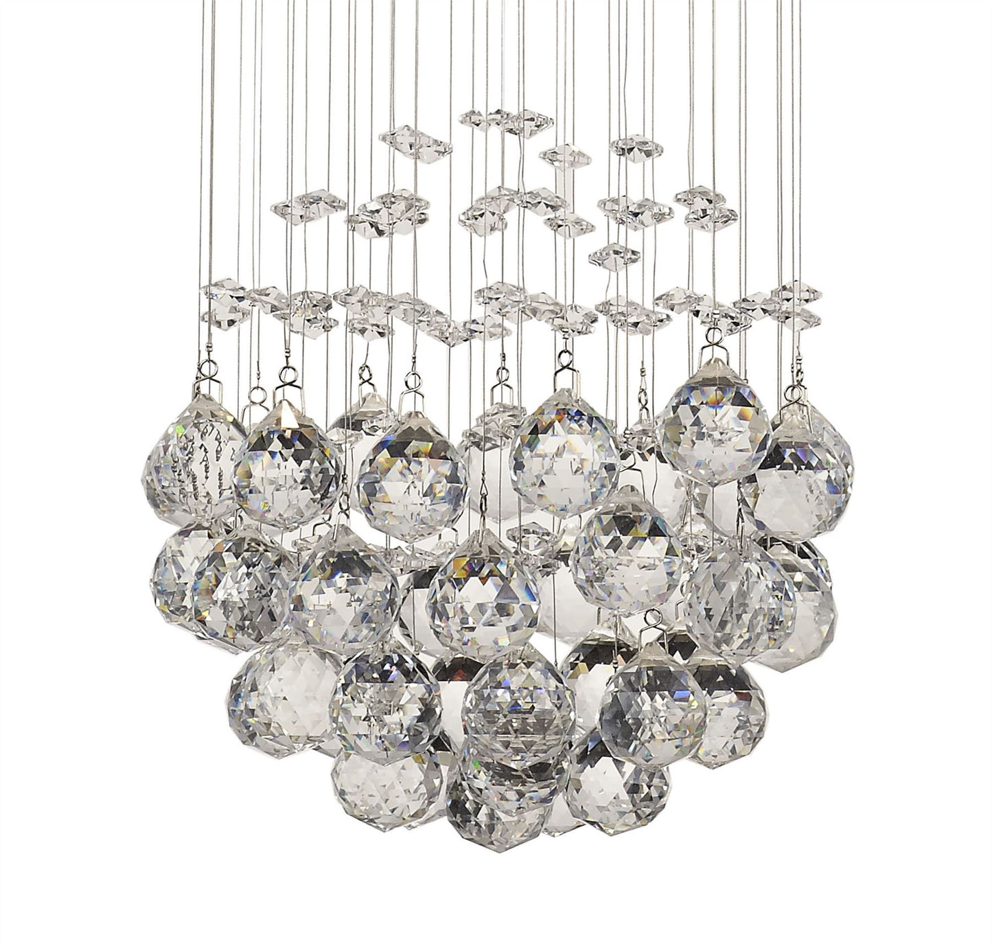 Diyas Colorado 25cm  Cluster 1 Light GU10 Polished Chrome/Crystal Ceiling Pendant Light Fitting