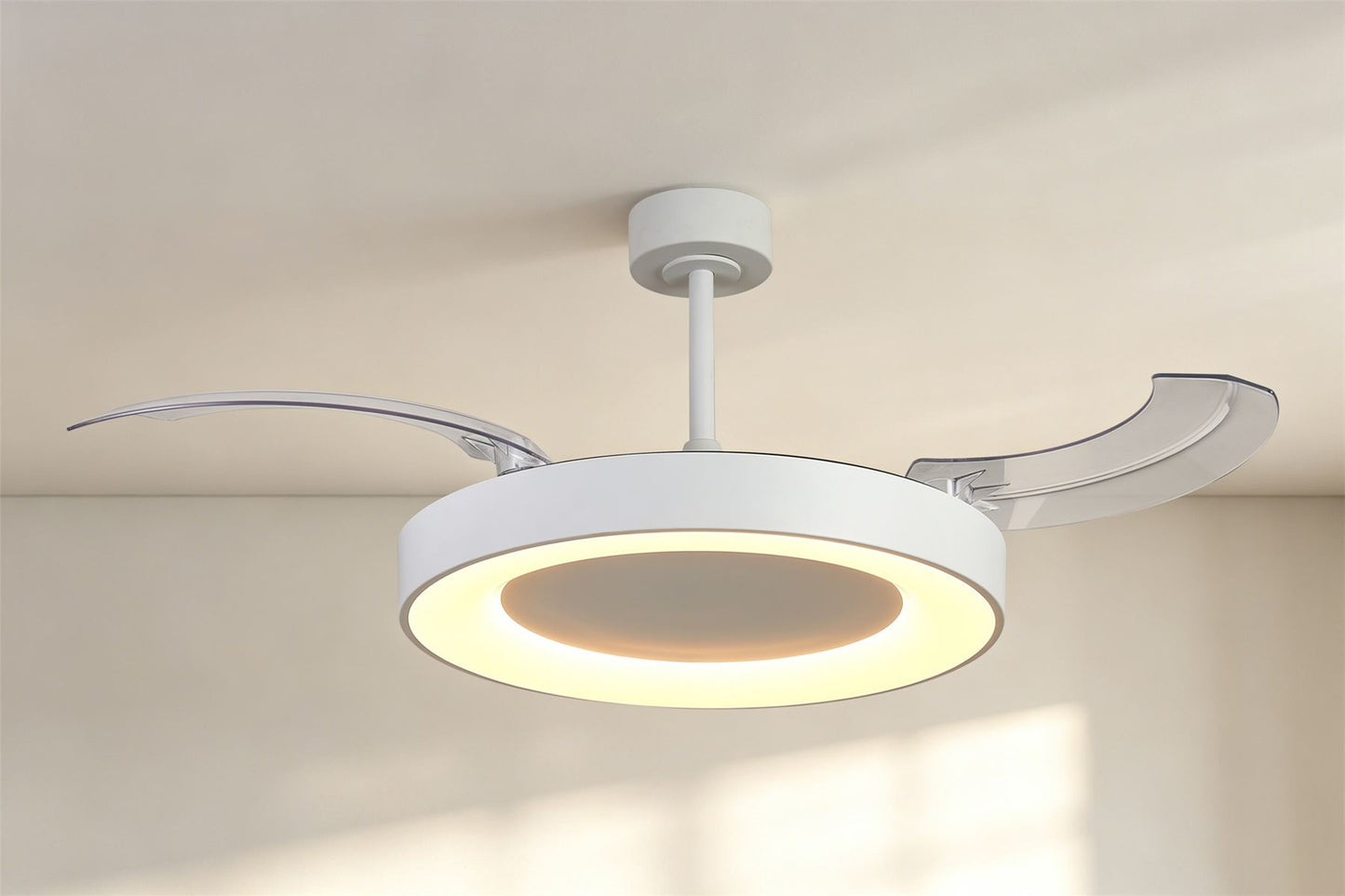 Niseko Fan L 62cm 40W LED Dimmable Ceiling Light With Built-In 40W DC Fan, 2700-5000K Remote Control, 4400lm, White, 5yrs Warranty