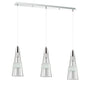 Diyas Emilia  3 Light E14 Linear Polished Chrome/Crystal Ceiling Pendant Light Fitting