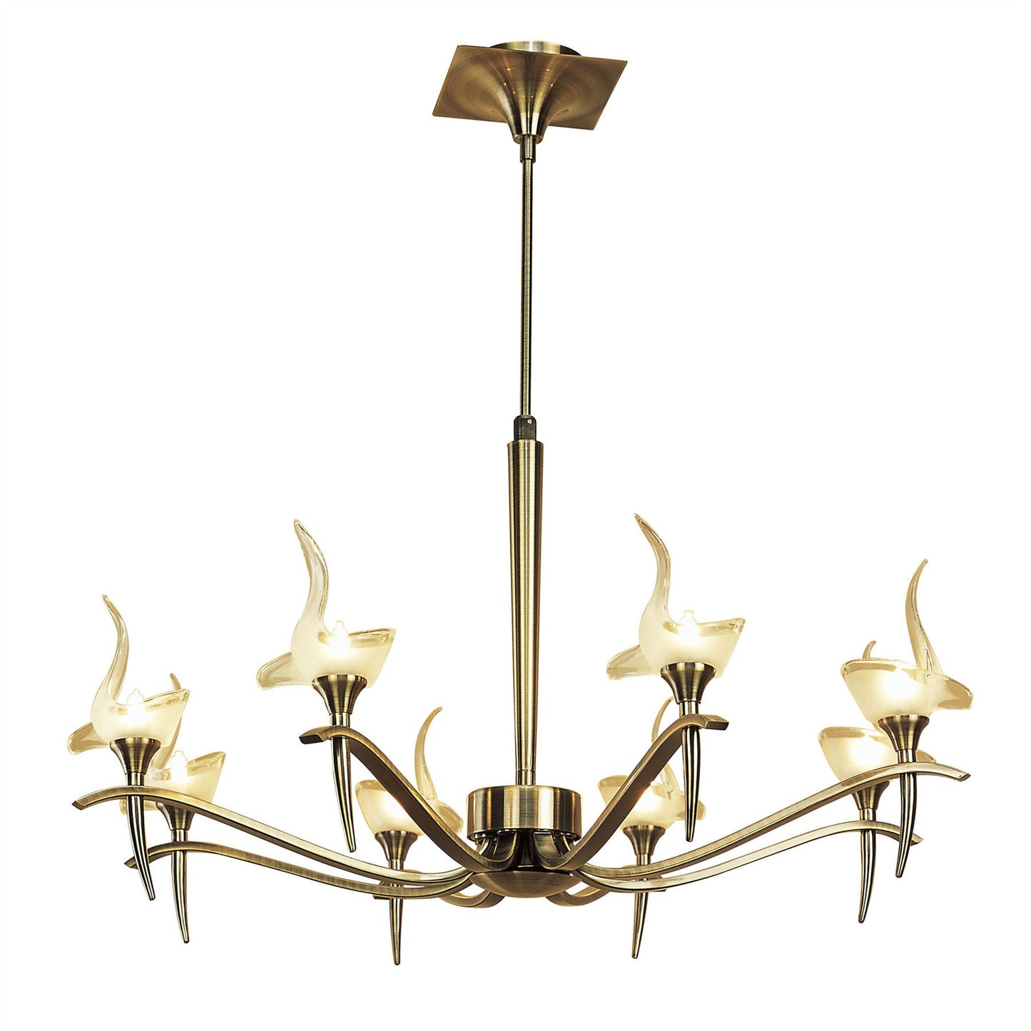 Mantra Viena 71.5cm Telescopic Pendant Round 8 Light G9, Antique Brass