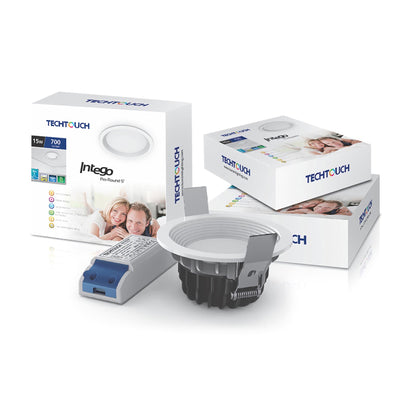 Techtouch Intego Pro Round Small 15W Warm White 700lm, Cut Out: 85mm, 3yrs Warranty Recessed