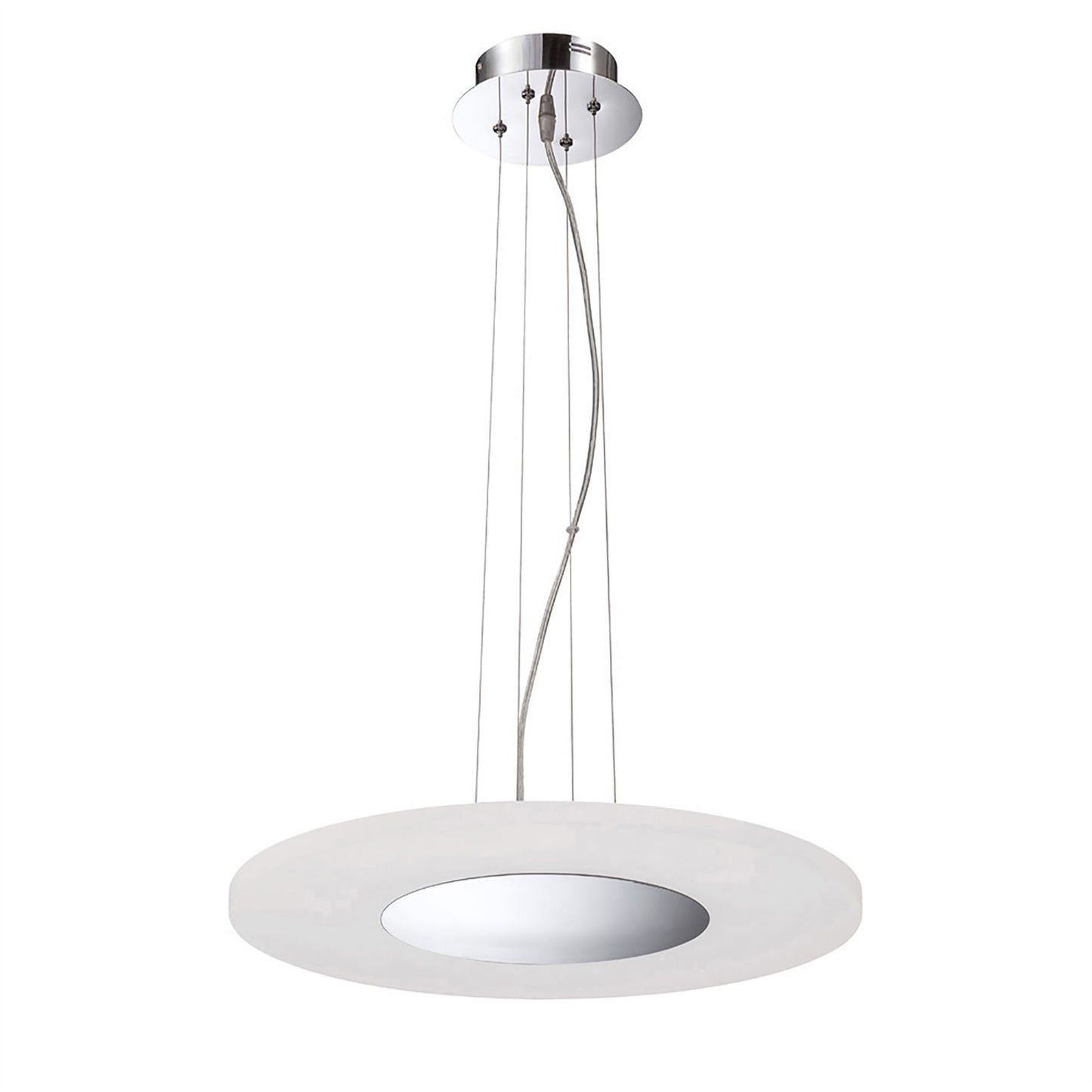 Mantra Fusion Notte 50cm Pendant 28W LED Round 3000K, 1800lm, Polished Chrome/Frosted Acrylic, 3yrs Warranty