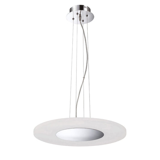 Mantra Fusion Notte 50cm Pendant 28W LED Round 3000K, 1800lm, Polished Chrome/Frosted Acrylic, 3yrs Warranty