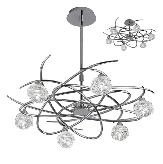 Mantra M3942 Maremagnum Telescopic Semi Flush Convertible 6 Light G9, Polished Chrome