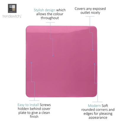 Trendi Artistic Modern Glossy Tactile Single Blanking Plate Pink