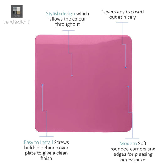 Trendi Artistic Modern Glossy Tactile Single Blanking Plate Pink