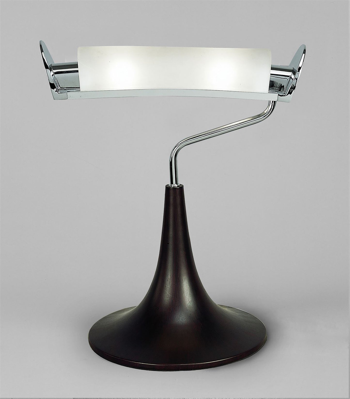 Mantra Zira Table Lamp 2 Light G9, Polished Chrome/Frosted White Glass/Wenge