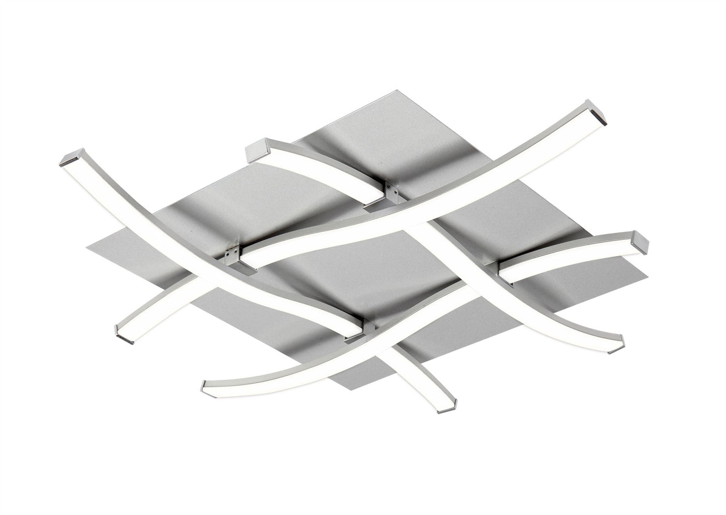 Mantra M4999 Nur Square Ceiling 34W LED 3000K, 2600lm, Dimmable Silver/Frosted Acrylic/Polished Chrome, 3yrs Warranty - M4999 Ceiling