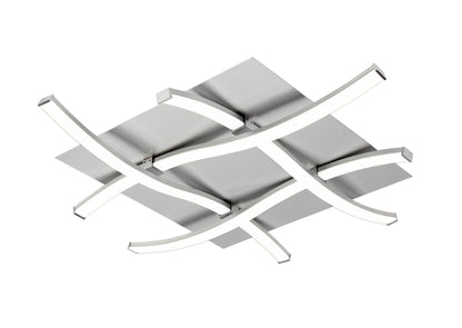 Mantra M4999 Nur Square Ceiling 34W LED 3000K, 2600lm, Dimmable Silver/Frosted Acrylic/Polished Chrome, 3yrs Warranty - M4999 Ceiling