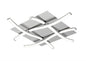 Mantra M4999 Nur Square Ceiling 34W LED 3000K, 2600lm, Dimmable Silver/Frosted Acrylic/Polished Chrome, 3yrs Warranty - M4999 Ceiling