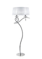 Mantra M5280 Louise Floor Lamp 2 Light E27 with White Shade Polished Chrome/Clear Crystal