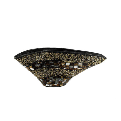 Diyas Home (DH) Ira Mosaic Warped Vase Large Brown/French Gold Mosaic
