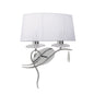 Mantra M5276 Louise Wall Light Right 2 Light E27 with White Shade Polished Chrome/Clear Crystal