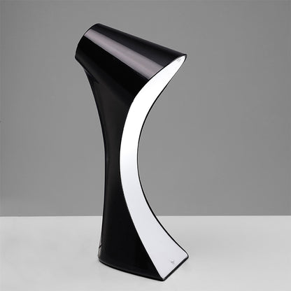 Mantra M1556 Ora Table Lamp 1 Light E27, Gloss Black/White Acrylic/Polished Chrome