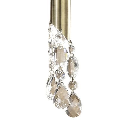 Mantra M3871 Tiffany Pendant 6+6 Light E14+G9, Antique Brass with Soft Bronze Shades & Clear Crystal