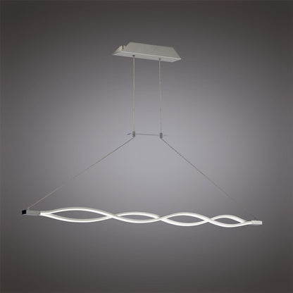 Mantra M4864 Sahara Linear Pendant 36W LED 3000K, 2520lm, Dimmable Silver, Frosted Acrylic, Polished Chrome, 3yrs Warranty