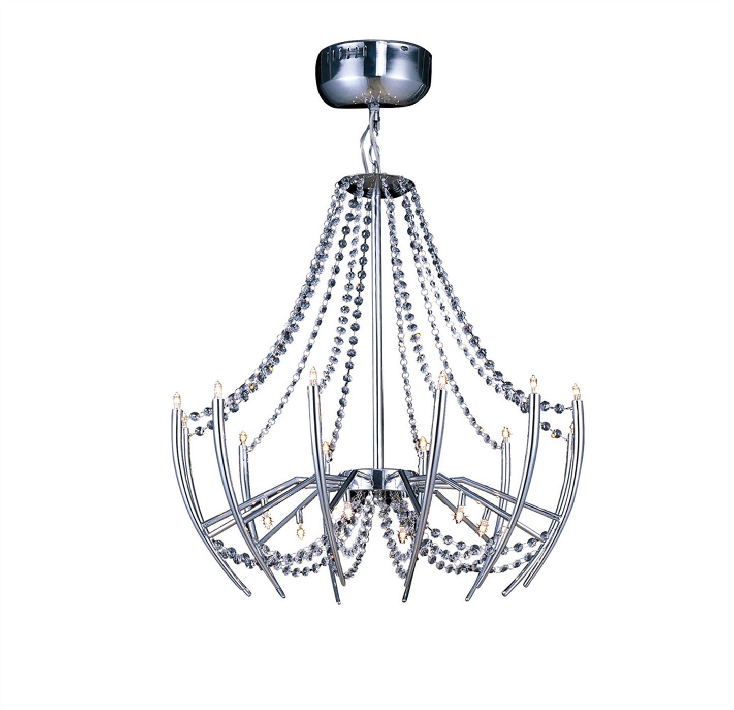 Diyas Zest 63cm  Round 18 Light G4 Polished Chrome/Crystal, NOT LED/CFL Compatible Ceiling Pendant Light Fitting
