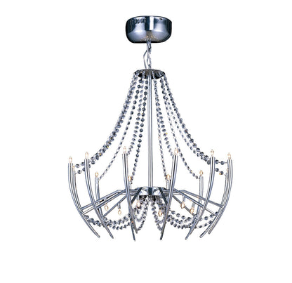 Diyas Zest 63cm  Round 18 Light G4 Polished Chrome/Crystal, NOT LED/CFL Compatible Ceiling Pendant Light Fitting