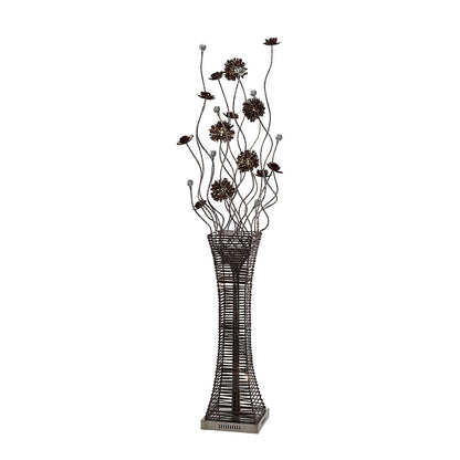 Diyas Home Majella Aluminium (DH) Majella Floor Lamp 7 Light G4 Polished Chrome/Coffee/Crystal, NOT LED/CFL Compatible