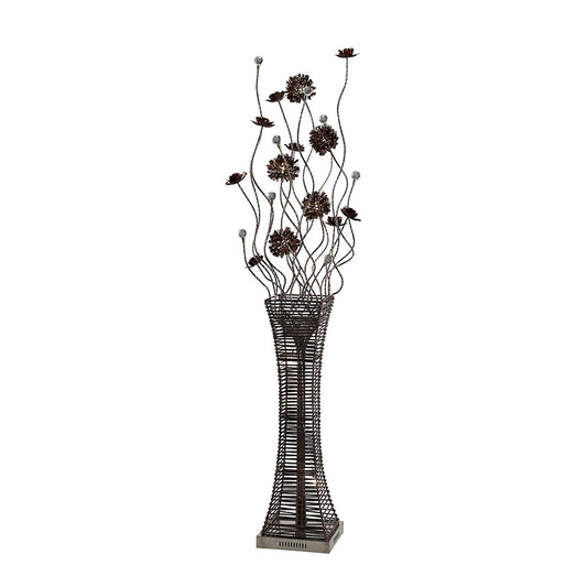 Diyas Home Majella Aluminium (DH) Majella Floor Lamp 7 Light G4 Polished Chrome/Coffee/Crystal, NOT LED/CFL Compatible