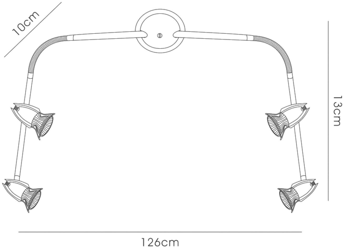 Diyas Habo Linear Flexi 4 Light GU10 Polished Chrome