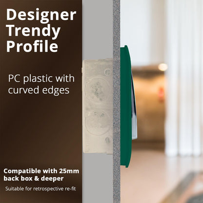 Trendi 1 Gang 2 Way 10 Amp Rocker Chrome Light Switch Glossy Dark Green