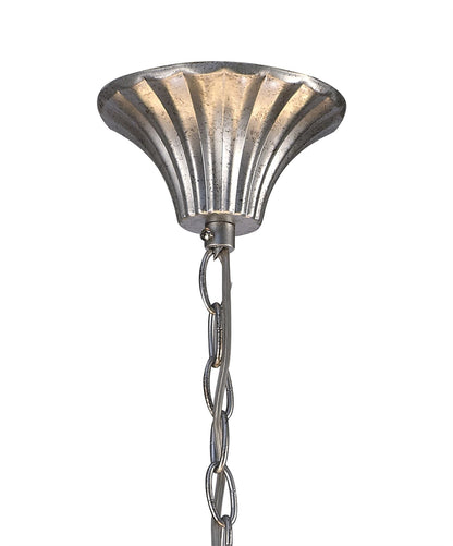 Mantra M6207 Paola Pendant 95cm Round, 8 x E14 (Max 40W), Silver Painting, Black Shades