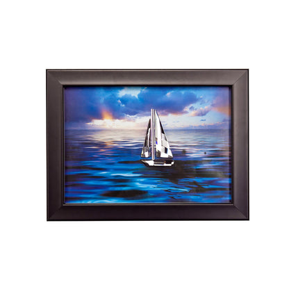 Diyas Home Crystal Wall Art (DH) Play Sailing, Black Frame, Clear Crystal Framed