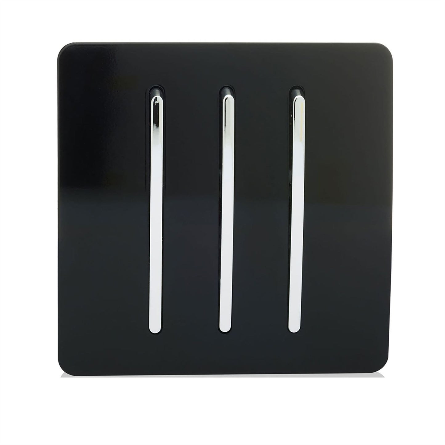 Trendi 3 Gang 2 Way Artistic Modern 10 Amp Rocker Light Switch Black ART-SS6BK