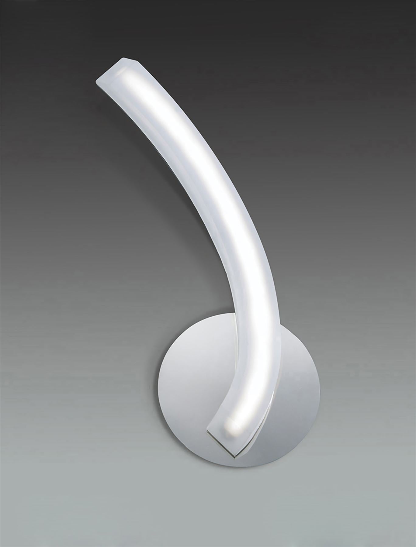 Mantra On Wall Light Left Switched 5W LED 3000K, 500lm, Polished Chrome/Frosted Acrylic, 3yrs Warranty