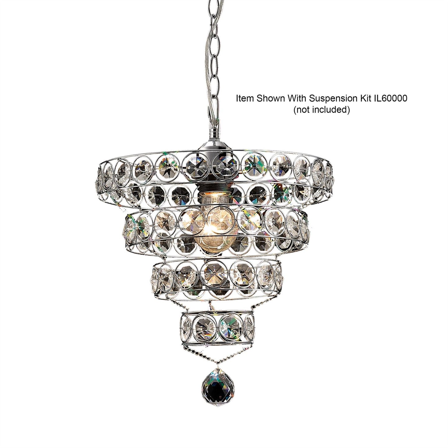 Diyas Kudo Crystal Ring Non-Electric SHADE ONLY Polished Chrome/Crystal