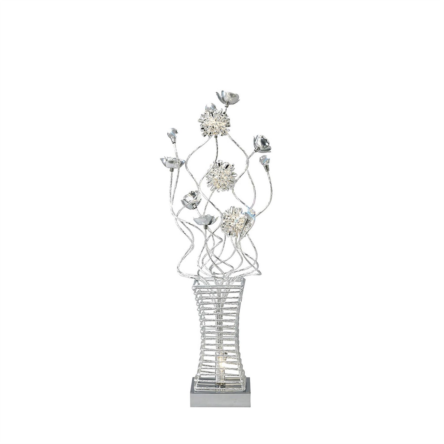 Diyas Home Majella Aluminium (DH) Majella Crystal Table Lamp 4 Light G4 Polished Chrome/Silver, NOT LED/CFL Compatible
