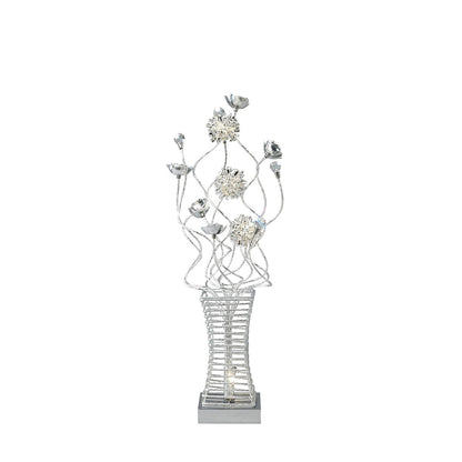 Diyas Home Majella Aluminium (DH) Majella Crystal Table Lamp 4 Light G4 Polished Chrome/Silver, NOT LED/CFL Compatible