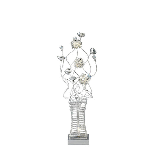 Diyas Home Majella Aluminium (DH) Majella Crystal Table Lamp 4 Light G4 Polished Chrome/Silver, NOT LED/CFL Compatible