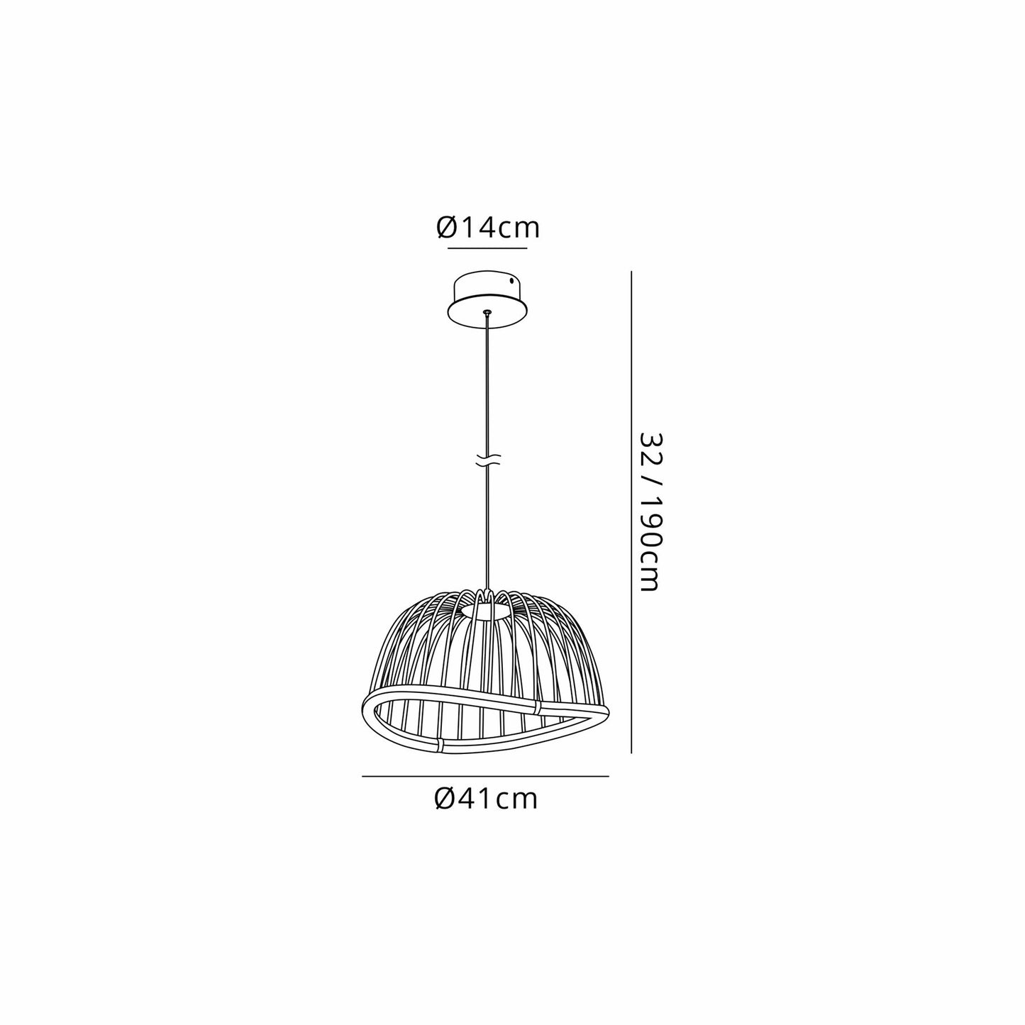 Mantra Celeste Pendant 41cm Round, 20W LED, 3000K, 1400lm, Black, 3yrs Warranty