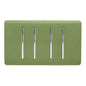 Trendi 4 Gang (2 Way & 2xIntermediate) Glossy 10 Amp Rocker Light Switch Moss Green