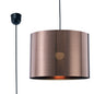 Deco Dako Black Pendant 1 Light E27 with 350 x 250mm Metallic Bronze Finish Cylinder Shade, c/w Ceiling Bracket