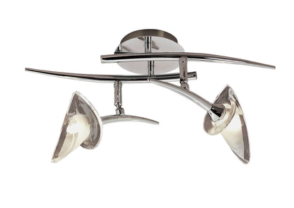 Mantra M0316 Flavia Linear Spot Light 2 Light G9 with Adjustable Heads, Polished Chrome