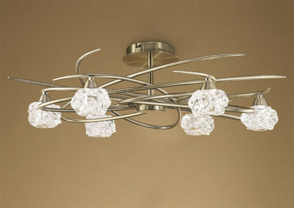 Mantra M4072 Maremagnum Telescopic Semi Flush Convertible 6 Light G9, Antique Brass
