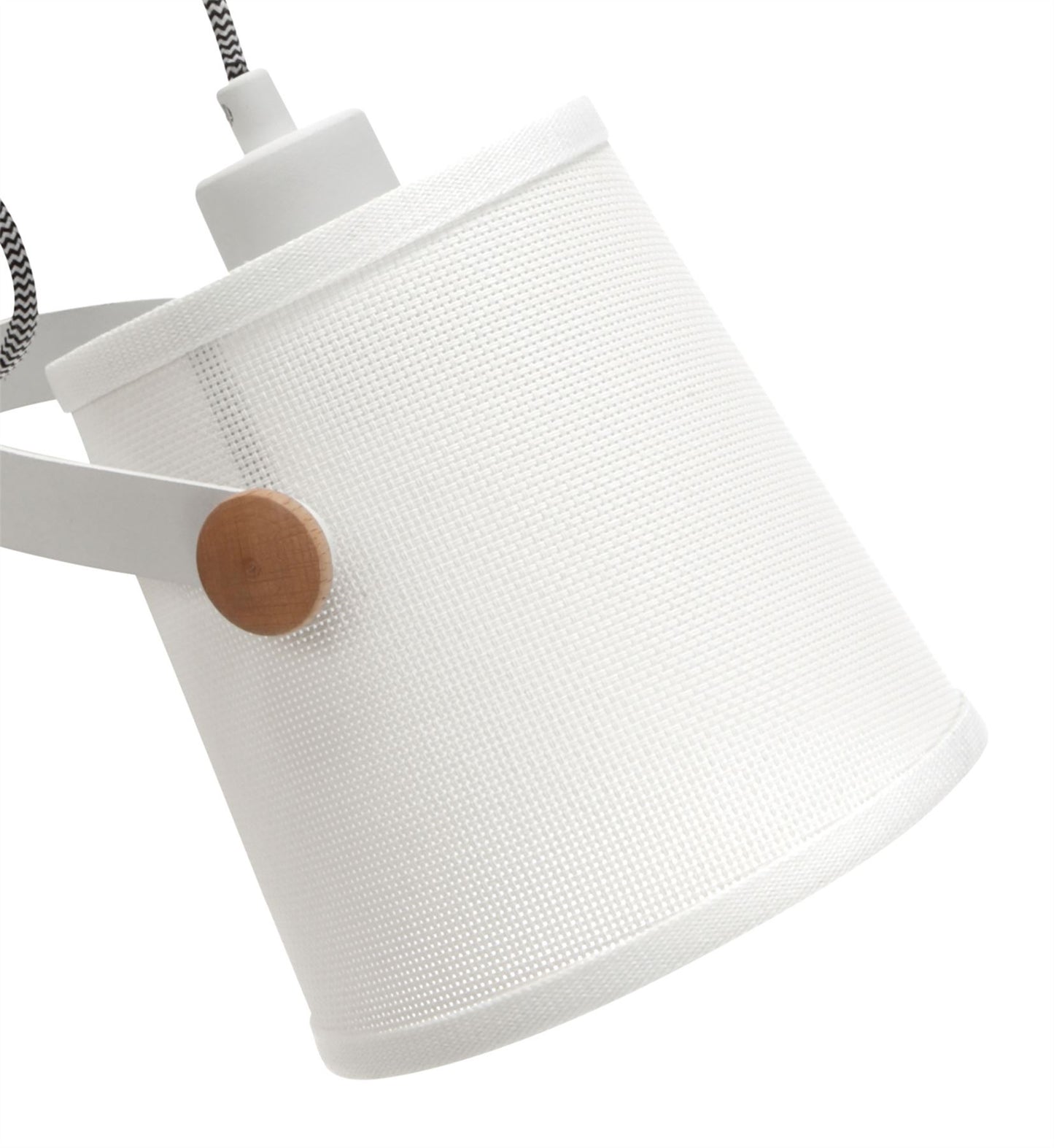 Mantra M4924 Nordica Wall Light with White Shade 1 Light E27, Matt White/Beech with Ivory White Shade